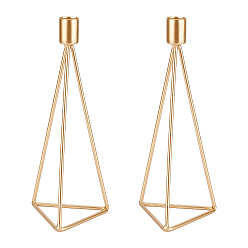 Золотой Железный подсвечник, идеальное украшение для домашней вечеринки, треугольные, золотые, 2.2x24.2x9.5 см