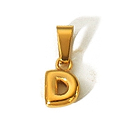 Letter D Амулеты из нержавеющей стали, золотые, буквенное очарование с инициалами, Буква D, 10x6 мм