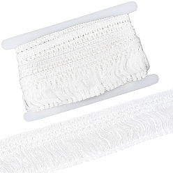 Белый Дым Бахрома из хлопкового кружева, бахрома с кисточками, хлопок лента, с картонной карточкой, серый, 2-3/8 дюйм (60 мм), 5 ярдов