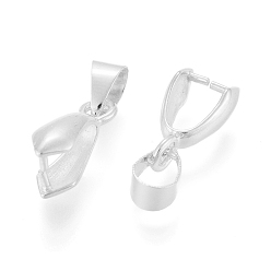 Посеребрённый Ламелирование латуни, 925 серебро покрытием, 13x4 мм, отверстие : 4x6 мм, штифты : 0.7 мм