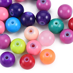 Gemischte Farbe Backfarbe, runde Glasperlen, mit Behältern für Säulenperlen aus Acryl, Gemischte Farbe, 8.5x7.5 mm, Bohrung: 1.2~1.6 mm, Box: 85x85x85 mm