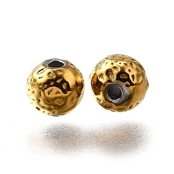 Настоящее золото 18K 304 из нержавеющей стали бусы, круглые, ионное покрытие (ip), реальный 18 k позолоченный, 5x4.5 мм, отверстие : 1.2 мм
