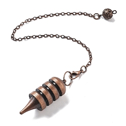 Красная Медь Латунные маятниковые подвески с большими остроконечными конусами, с когтя омара застежками и цепи, стойки покрытие, Красная медь, 235 мм, отверстие : 1.6 мм