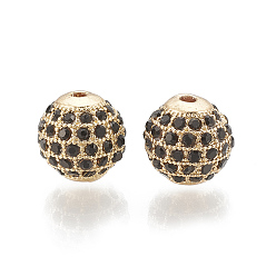 Золотой Шарик сплава, со стразами, круглые, струя, золотые, 9.5x9.5 мм, отверстие : 1.5 мм