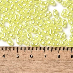 Yellow Opaque Acrylic Beads, Beans, Yellow, 6x3.5x3mm, Hole: 1.2mm, about 10000pcs/500g