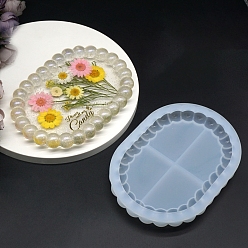 Oval Coaster DIY Silicone Mold, Resin Casting Molds, for UV Resin, Epoxy Resin Craft Making, White, Oval, Inner Diameter: 115x160x20mm