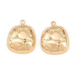 Golden 304 Stainless Steel Pendants, Irregular Rectangle Charms, Golden, 20x16.5x5mm, Hole: 2mm