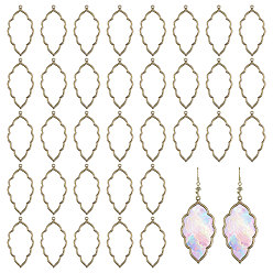 Античная Бронза 50 шт. тибетский стиль сплав открытый ободок большие подвески, для diy уф смолы, эпоксидная смола, Прессованные цветочные украшения, лист, античная бронза, 65x34.5x2.5 мм, отверстие : 2 мм