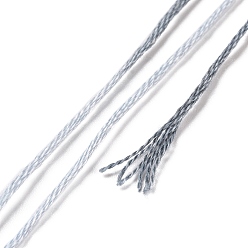 Gray 10 Skeins 6-Ply Polyester Embroidery Floss, Cross Stitch Threads, Segment Dyed, Gray, 0.5mm, about 8.75 Yards(8m)/skein