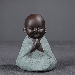 Светло-голубой Статуя Будды из керамики, украшение для домашнего офиса по фэн-шуй, светло-голубой, 60x50x80 мм