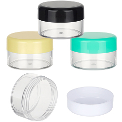 Mixed Color 4Pcs 4 Colors Plastic Cream Jars, Cosmetic Container, Flat Round, Mixed Color, 4.2x2.8cm, 1pc/color 