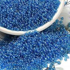 Светло-Голубой 12/0 Круглые стеклянные бусины класса А (fgb), прозрачные цвета lustered, Небесно-голубой, 12/0, 2x1.5 мм, отверстие : 0.3 мм