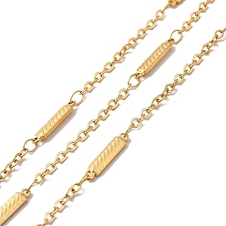 Золотой Ионное покрытие (ip) 304 прямоугольные цепи из нержавеющей стали, с катушкой, пайки, золотые, 15x3x1.5 мм, 2.5x2x0.3 мм, около 32.81 футов (10 м) / рулон