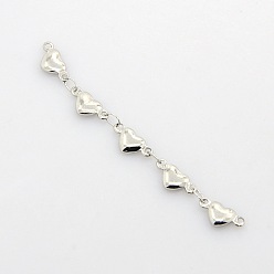 Нержавеющая Сталь Цвет Устойчивые к потускнению цепочки ручной работы из нержавеющей стали в форме сердца, цвет нержавеющей стали, 304 мм