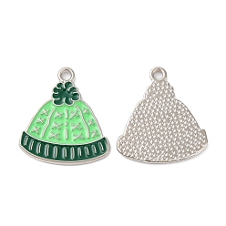 Hat Рождественские эмали сплава подвески, платина, шляпа, 17.5x16x1 мм, отверстие : 1.5 мм