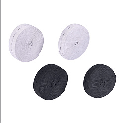 Mixed Color Flat Elastic Rubber Band, Webbing Garment Sewing Accessories, Flat Round, Mixed Color, 20mm, about 5.46 yards(5m)/roll, 2roll, 25mm, about 5.46 yards(5m)/roll, 2roll, 11x2mm, Hole: 1mm, 40pcs