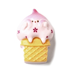 Ice Cream Розовые милые кабошоны из непрозрачной смолы, мороженое, 26.5x18.5x10.5 мм