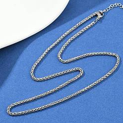 Нержавеющая Сталь Цвет 304 ожерелья из цепочек из нержавеющей стали для унисекс, цвет нержавеющей стали, 17.83 дюйм (45.3 см), 2.5 мм