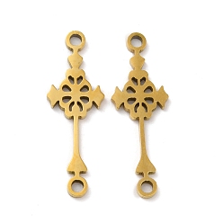Golden 201 Stainless Steel Connector Charms, Cross Links, Golden, 22x7x0.8mm, Hole: 1.4mm
