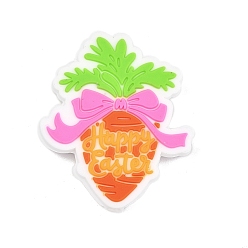 Vegetables Пасхальные силиконовые бусины, фокусные бусы, красочный, овощи, 30.5x26x7 мм, отверстие : 3 мм