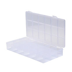 Прозрачный Прозрачные пластиковые бусины, с 18 отсеков, для поделок искусства, бриллианты для ногтей, Хранение бисера, прямоугольные, прозрачные, 21x11x3 см