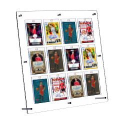 Clear PVC Desktop Sport Card Organizer Holders, Square, Clear, Finished Product: 65x345x345mm