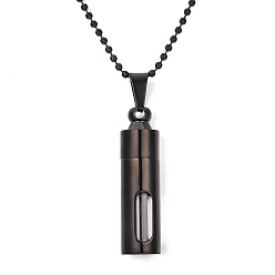 Черный Ожерелье из нержавеющей стали с подвеской из урны и пепла, памятные украшения для мужчин женщин, чёрные, 19.69 дюйм (50 см)