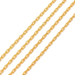 Золотой Железо текстурированные кабельные цепи, несварные, с катушкой, без свинца, овальные, золотые, 5x3.5x1 мм