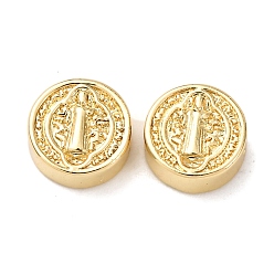 Настоящее золото 18K Плоские круглые латунные бусины, стойки покрытие, долговечный, без свинца и без кадмия, реальный 18 k позолоченный, 8x3.5 мм, отверстие : 1.4 мм