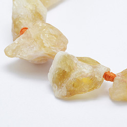 Citrine Natural Citrine Beads Strands, Nuggets, 18~37x12~30mm, Hole: 2mm, about 16~17pcs/strand, 16.5 inch~17.3 inch(42~44cm)