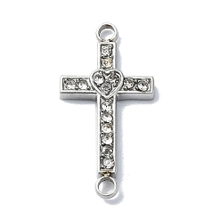 Нержавеющая Сталь Цвет 304 подвески из нержавеющей стали с кристаллами и стразами, перекрестные ссылки сердца, цвет нержавеющей стали, 20x10x2 мм, отверстие : 1.6 мм