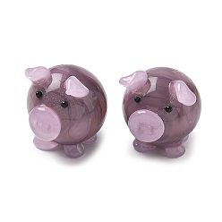 Розово-Коричневый Украшения для дома в виде свиньи, украшения ручной работы дисплея бусины, розово-коричневый, 30.5x23x25.5~26 мм