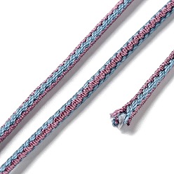 Серо-розавый 14м двухцветный полиэстеровый плетеный шнур, круглые, увядшая роза, 2.5 мм, около 15.31 ярдов (14 м) / рулон