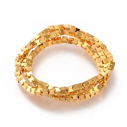 Golden Plated Electroplated Non-magnetic Synthetic Hematite Beads Strands, Long-Lasting Plated, Golden Plated, 3x3mm, Hole: 1mm, about 131~133pcs/strand, 15.75 inch(40cm)