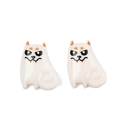 Cat Shape Кабошоны из непрозрачной смолы на тему Хэллоуина, форма кошки, 13.5x11x6 мм