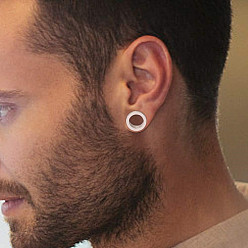 Нержавеющая Сталь Цвет 304 из нержавеющей стали ухо пробки датчики, винтовой туннельный расширитель уха для мужчин и женщин, цвет нержавеющей стали, 2 мм