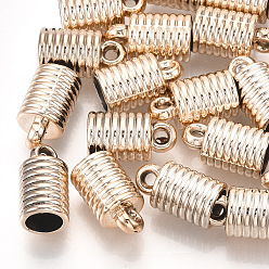 Rose Gold UV Plating ABS Plastic Cord Ends, End Caps, Column, Rose Gold, 14x8mm, Hole: 1.6mm, Inner Diameter: 6mm