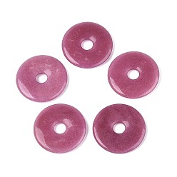 Белый Нефрит Окрашенные натуральный белый нефрит большие кулоны, подвески в виде пончиков/пи-дисков, увядшая роза, 49~50.5x6.5~8 мм, отверстие : 9~11 мм