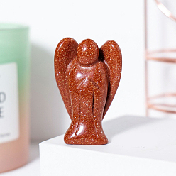 Камень с Пылевым Золотом Синтетические украшения для выставки товаров фигурки ангела из золота, 50x35 мм