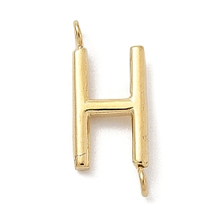 Letter H 304 подвески-соединители из нержавеющей стали, реальный 14 k позолоченный, Письмо ч, 12x5x2 мм, отверстие : 1.2 мм