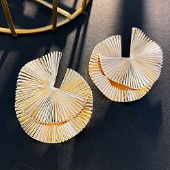 Золотой Серьги сплава, текстурированный плоский круглый, золотые, 50 мм