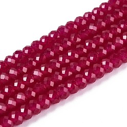 Red Corundum Нити бусин из красного корунда, выращенного в лаборатории, граненые, рондель, 3x2 мм, отверстие : 0.5 мм, около 180 шт / нитка, 15.35 дюйм (39 см)