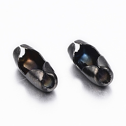 Черный Ионное покрытие (ip) 304 соединители с шариковой цепью из нержавеющей стали, электрофорез черный, 9x3.5 мм, отверстие : 2 мм, подходит для шариковой цепи 2.5 мм