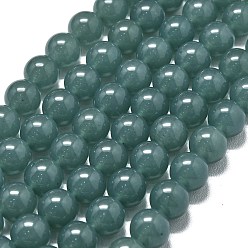Кадет Синий Натуральный Malaysia нефритовые бусы пряди, окрашенная и подогревом, круглые, кадетский синий, 10 мм, отверстие : 1.2 мм, около 39 шт / нитка, 14.96 дюйм (38 см)
