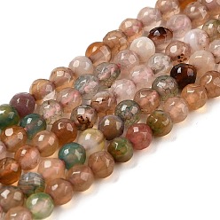 Натуральный Агат Бусины из натурального агата (окрашенные и нагретые), граненые, круглые, 4~4.5 мм, отверстие : 0.9 мм, около 90 шт / нитка, 14.69'' (37.3 см)