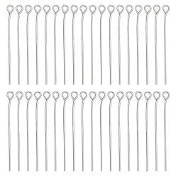 Платина Железные глазные булавки, без кадмия и без свинца, платина, 21 датчик, 30x0.7 мм, отверстие : 2 мм