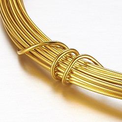 Gold Round Aluminum Craft Wire, for Beading Jewelry Craft Making, Gold, 15 Gauge, 1.5mm, 10m/roll(32.8 Feet/roll)