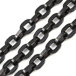 Черный 201 цепи овальные из нержавеющей стали, ионное покрытие (ip), несварные, с катушкой, чёрные, ссылка: 10.5x8.5x1.5мм и 10x6.5x2.5мм