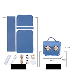 Стально-синий Набор мини-сумок для наушников своими руками, включая материалы сумки из искусственной кожи, с железными застежками, стальной синий, 6.3x7.6x3.6 см