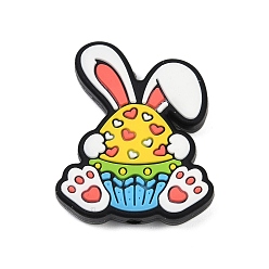 Золотистый Пасхальный кролик силиконовые бусины, фокусные бусы, золотые, 29.5x25x7.5 мм, отверстие : 2.5 мм